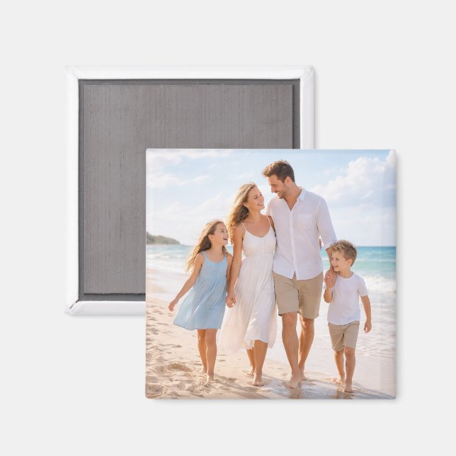 Custom Personalized Family Photo Magnet (Front/Back)