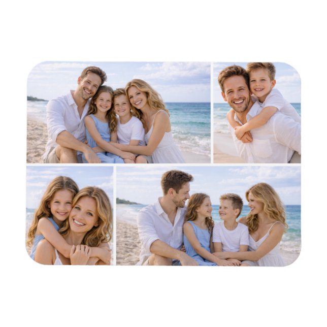 Custom Personalized Family Photo Magnet (Horizontal)
