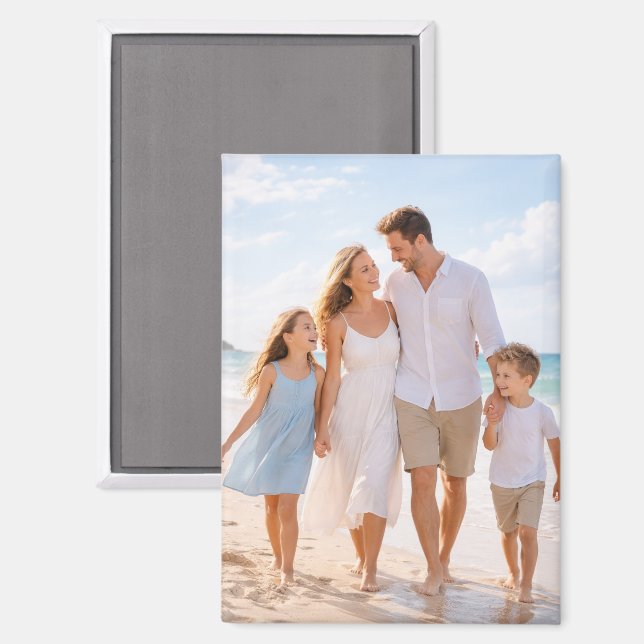 Custom Personalized Family Photo Magnet (Front/Back)