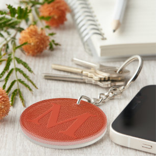 Custom Personalized Faux Basketball Leather Skin Key Ring