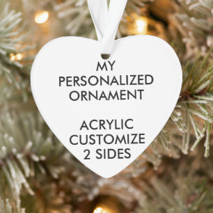 Custom Personalized HEART ACRYLIC PHOTO ORNAMENT