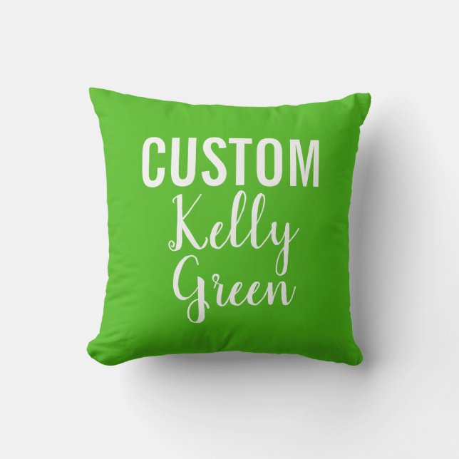 Custom Personalized KELLY GREEN Throw Pillow (Front)