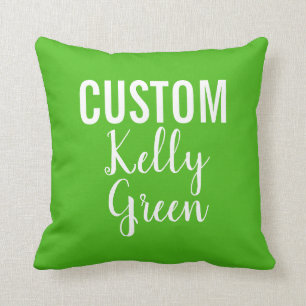 Custom Personalized KELLY GREEN Throw Pillow