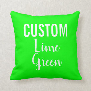 Custom Personalized LIME GREEN Throw Pillow