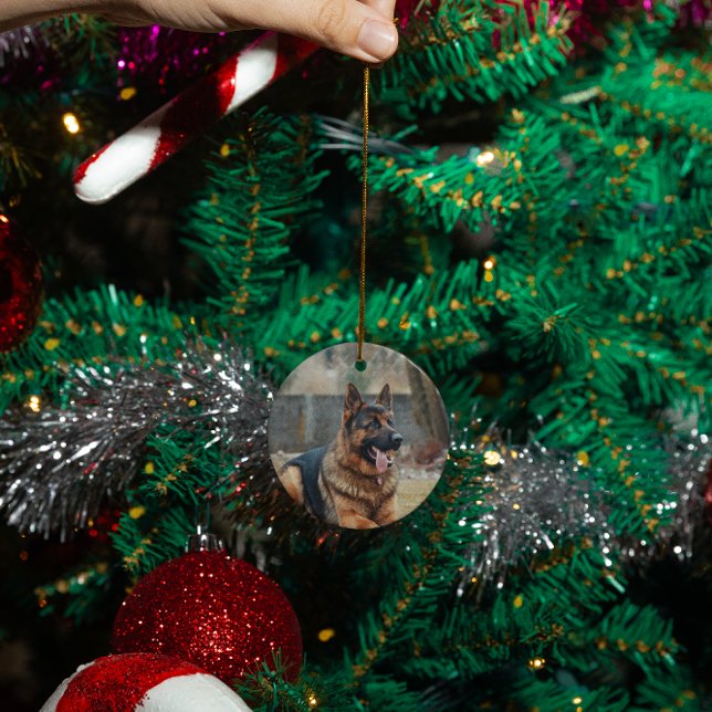 Custom Personalized Memorial Cat Dog photo Ceramic Tree Decoration (Creator Uploaded)