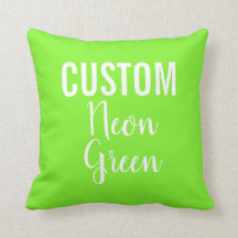 Custom Personalized NEON GREEN Throw Pillow