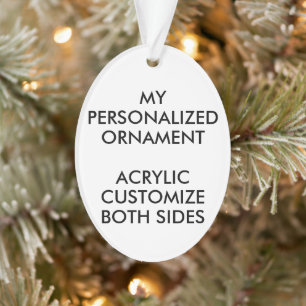 Custom Personalized OVAL ACRYLIC PHOTO ORNAMENT