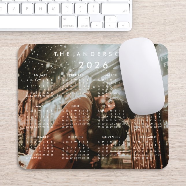 Custom Personalized Photo 2026 Calendar Mouse Pad (Creator Uploaded)