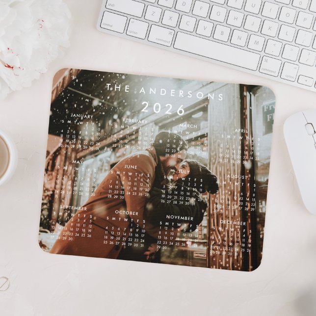 Custom Personalized Photo 2026 Calendar Mouse Pad (Creator Uploaded)