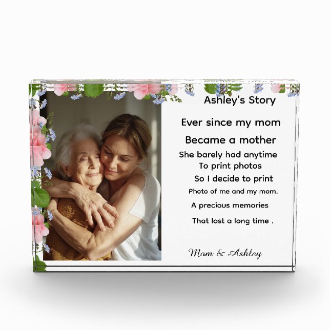 Custom personalized photo message for Mother's Day Block (Front)