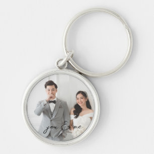 Custom Personalized Photo Simple Love Quote Text Key Ring