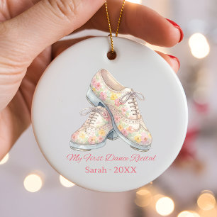 Custom, personalized tap dance recital gift ceramic tree decoration