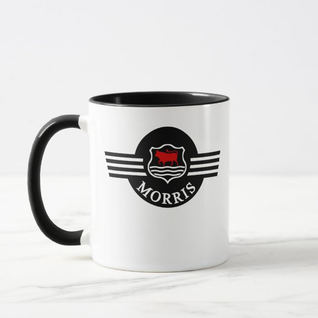 Custom Personalized white Morris Minor mug (Left)