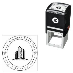 Custom Personalized Your Own Round Return Address Self-inking Stamp