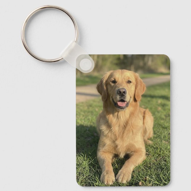 Custom Pet 2 Photo Dog Lover Keepsake  Key Ring (Front)