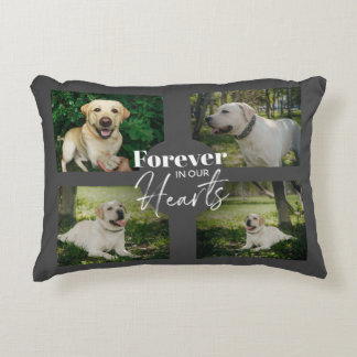 Custom Pet 8 Photo Collage Memorial Keepsake Decorative Cushion