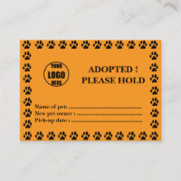 Custom Pet Adoption Certificate Photo & Name