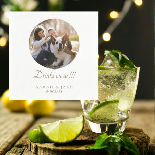 Custom Pet and Couple Photo Wedding Napkins
