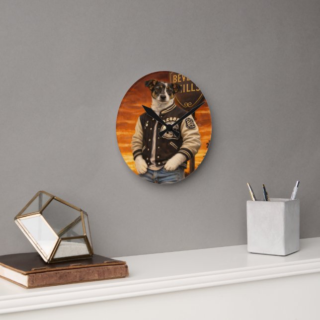 Custom Pet Art Acrylic Wall Clock – 10.75" Modern  (Office)