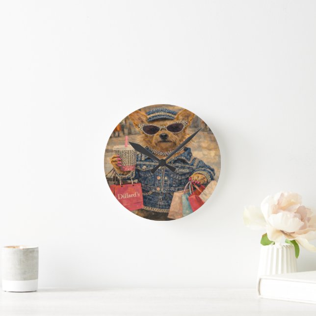 Custom Pet Art Acrylic Wall Clock – 10.75" Modern  (Home)