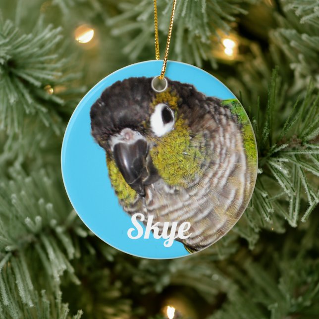 Custom Pet Bird Photo Name Ceramic Tree Decoration (Tree)