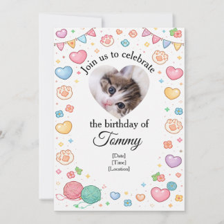 Custom Pet Birthday Invitation with Photo & Name