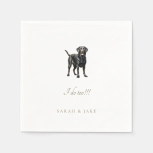 Custom Pet Black Lab Standing Wedding Napkins