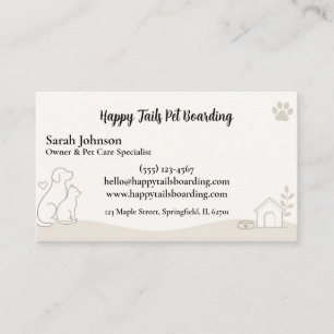 Custom Pet Boarding Dog & Cat Boarding Services Business Card