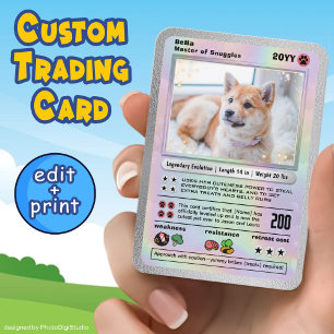 Custom Pet Card Fun Game Cartoon Dog Trading Card