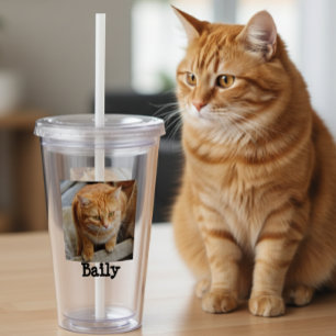 Custom Pet Cat Dog Photo Personalised Gift Acrylic Tumbler