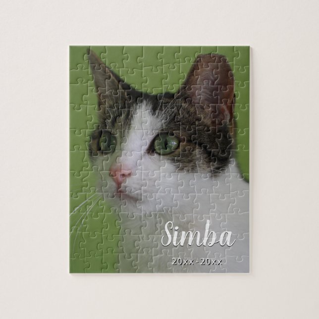 Custom Pet Cat Memorial Jigsaw Puzzle from Photo (Vertical)