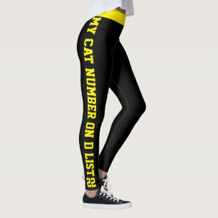 Custom Pet Cat Mum Quote Yellow Pattern Love Black Leggings