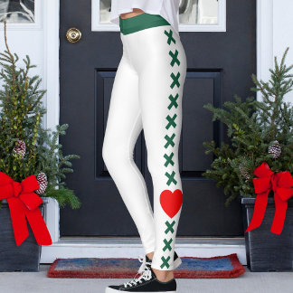 Custom Pet Cat Mum White Pine Green Pattern Love Leggings