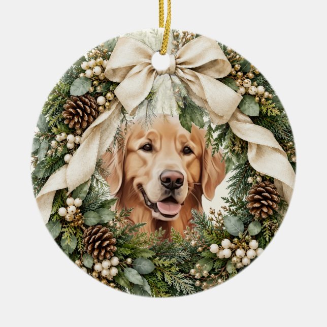 Custom Pet Christmas Ceramic Tree Decoration (Front)