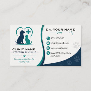 Custom Pet Clinic Vet Business Card