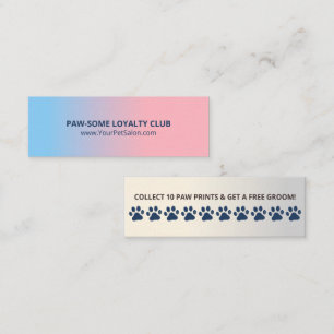 Custom Pet & Dog Cat Grooming Reward Punch Loyalty Card