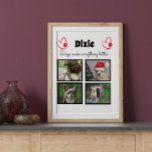 Custom pet dog lover 4 photo collage plaque<br><div class="desc">Celebrate your best friend with a custom Photo Collage. When you have so many fun memories and photos, one photo isn't enough. This plaque has 4 photos, a quote, and you can personalise the name of your pet. You can also change the colour of the paw print. To customise, you...</div>