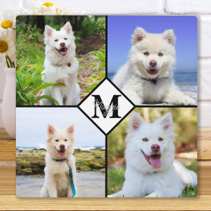 Custom Pet Dog Personalised Monogram Photo Collage Plaque
