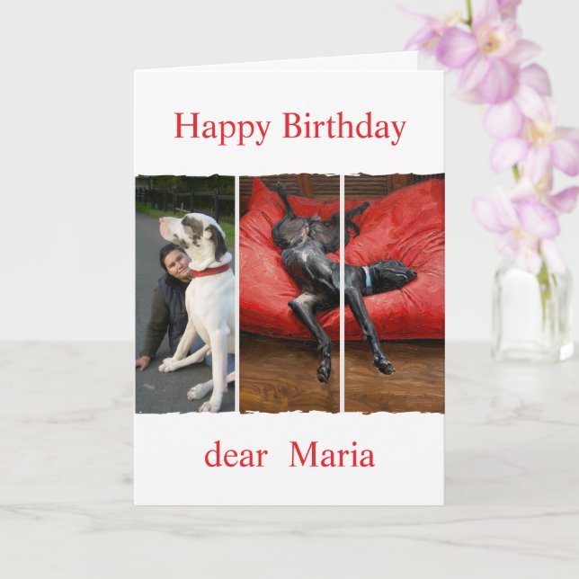Custom pet (dog) photo and message card (Orchid)