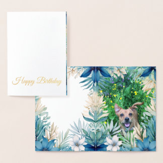 Custom pet (dog) photo and message foil card