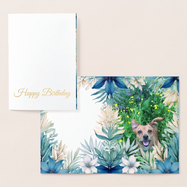 Custom pet (dog) photo and message foil card (Display)