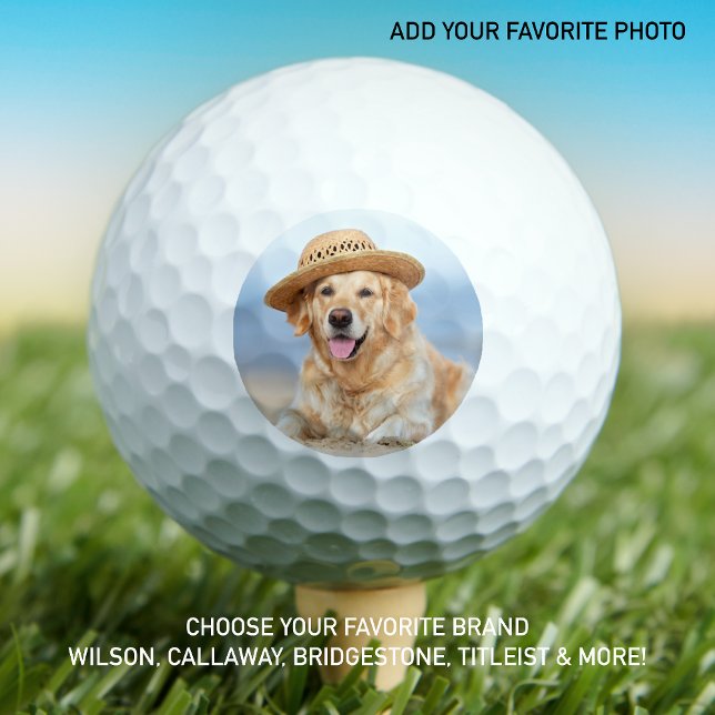 Custom Pet Dog Photo Modern Personalised Golf Balls (Creator Uploaded)