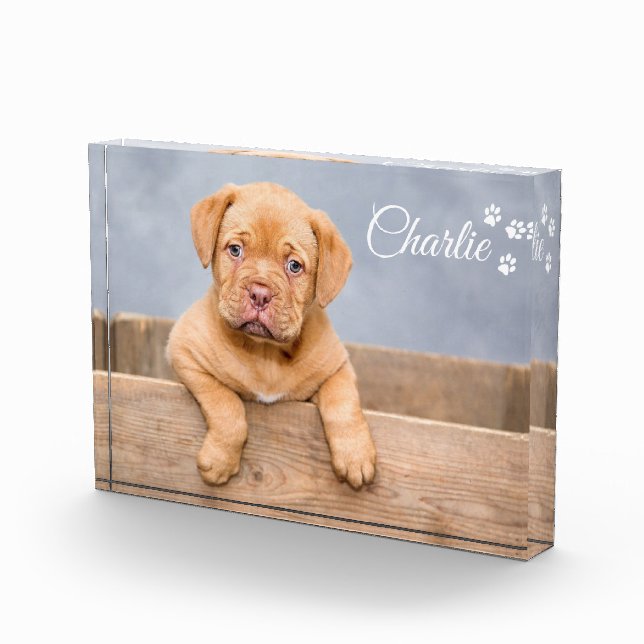 Custom pet dog photo personalise text block (Right)