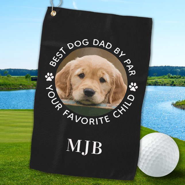 Custom Pet Dog Photo Personalised Monogram   Golf Towel (Creator Uploaded)