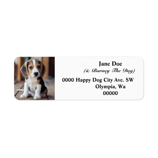 Custom Pet Dog Photo Personalised Return Address  (Front)