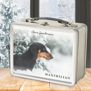 Custom Pet Dog Photo Stylish Personalised Metal Lunch Box