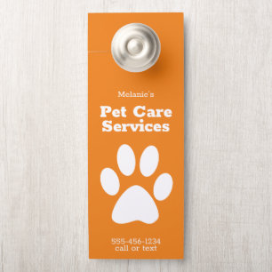 Custom Pet Dog Walking Sitting Service Door Hanger