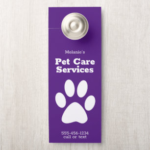 Custom Pet Dog Walking Sitting Service Door Hanger