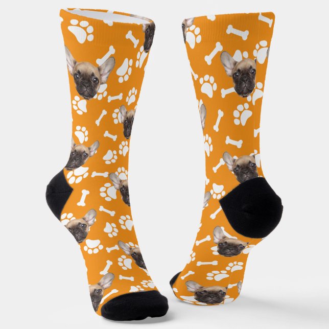 Custom Pet Face Socks Personalised Dog Lover Socks (Angled)
