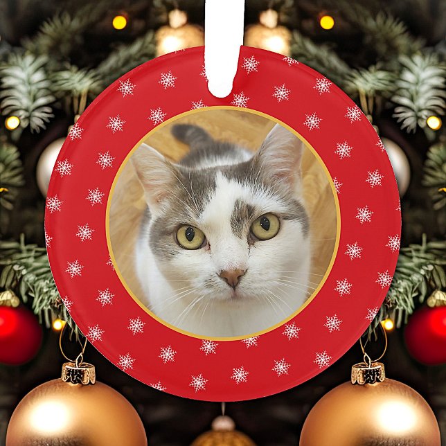 Custom Pet Family Photos Christmas Holiday Ornament (Creator Uploaded)
